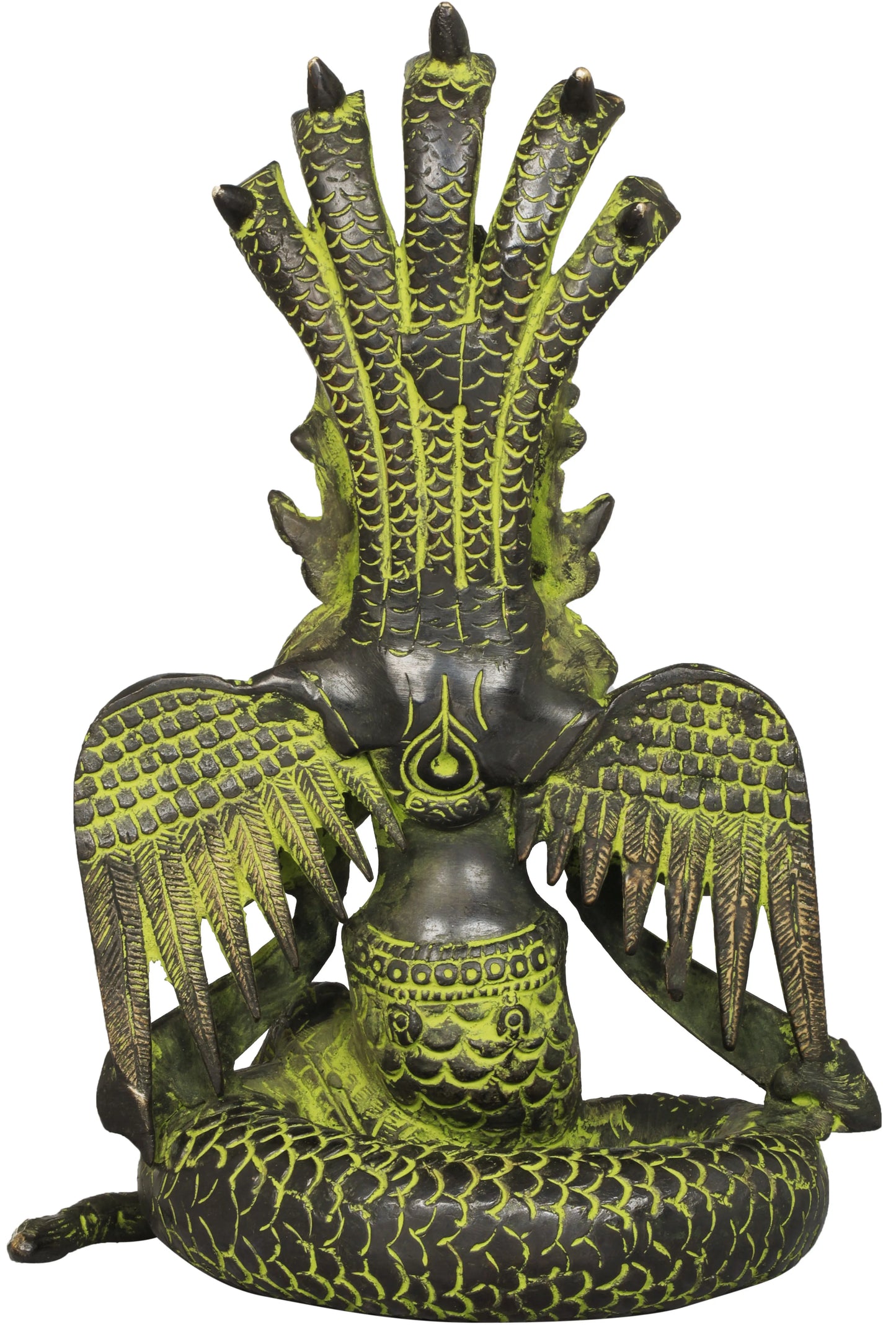 Brassaura® Brass Naga Kanya Statue with Inlay Work | Height 8 Inches & Weight 2.10 kg