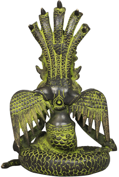Brassaura® Brass Naga Kanya Statue with Inlay Work | Height 8 Inches & Weight 2.10 kg