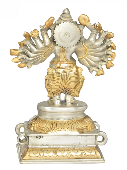 Brassaura™ Multi-Arm Lord Ganesha Brass Statue | Height 8.7 Inches & Weight 2.50 kgs