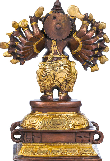 Brassaura™ Multi-Arm Lord Ganesha Brass Statue | Height 8.7 Inches & Weight 2.50 kgs