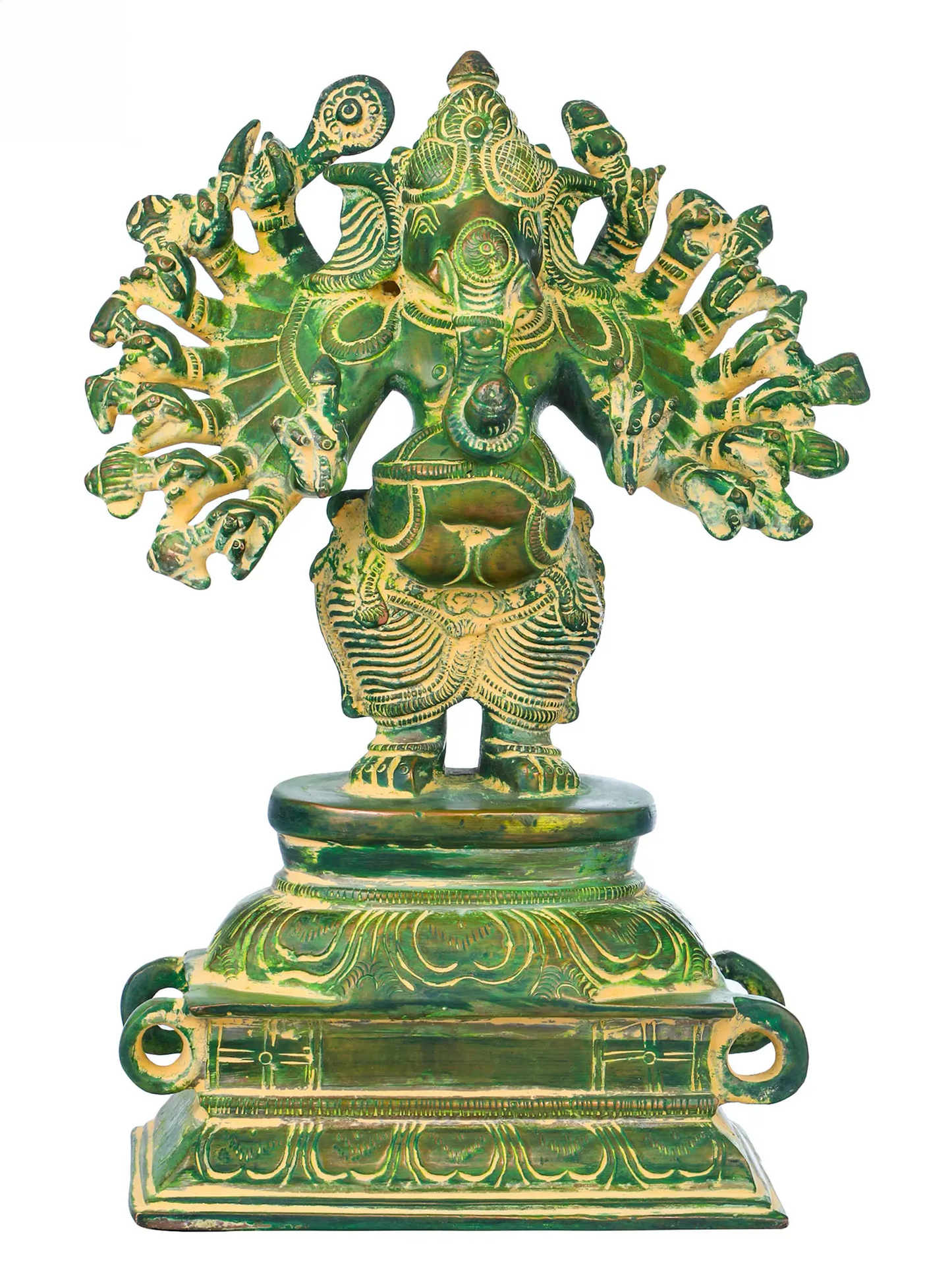 Brassaura™ Multi-Arm Lord Ganesha Brass Statue | Height 8.7 Inches & Weight 2.50 kgs