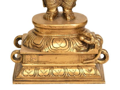 Brassaura™ Multi-Arm Lord Ganesha Brass Statue | Height 8.7 Inches & Weight 2.50 kgs