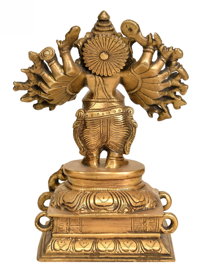 Brassaura™ Multi-Arm Lord Ganesha Brass Statue | Height 8.7 Inches & Weight 2.50 kgs