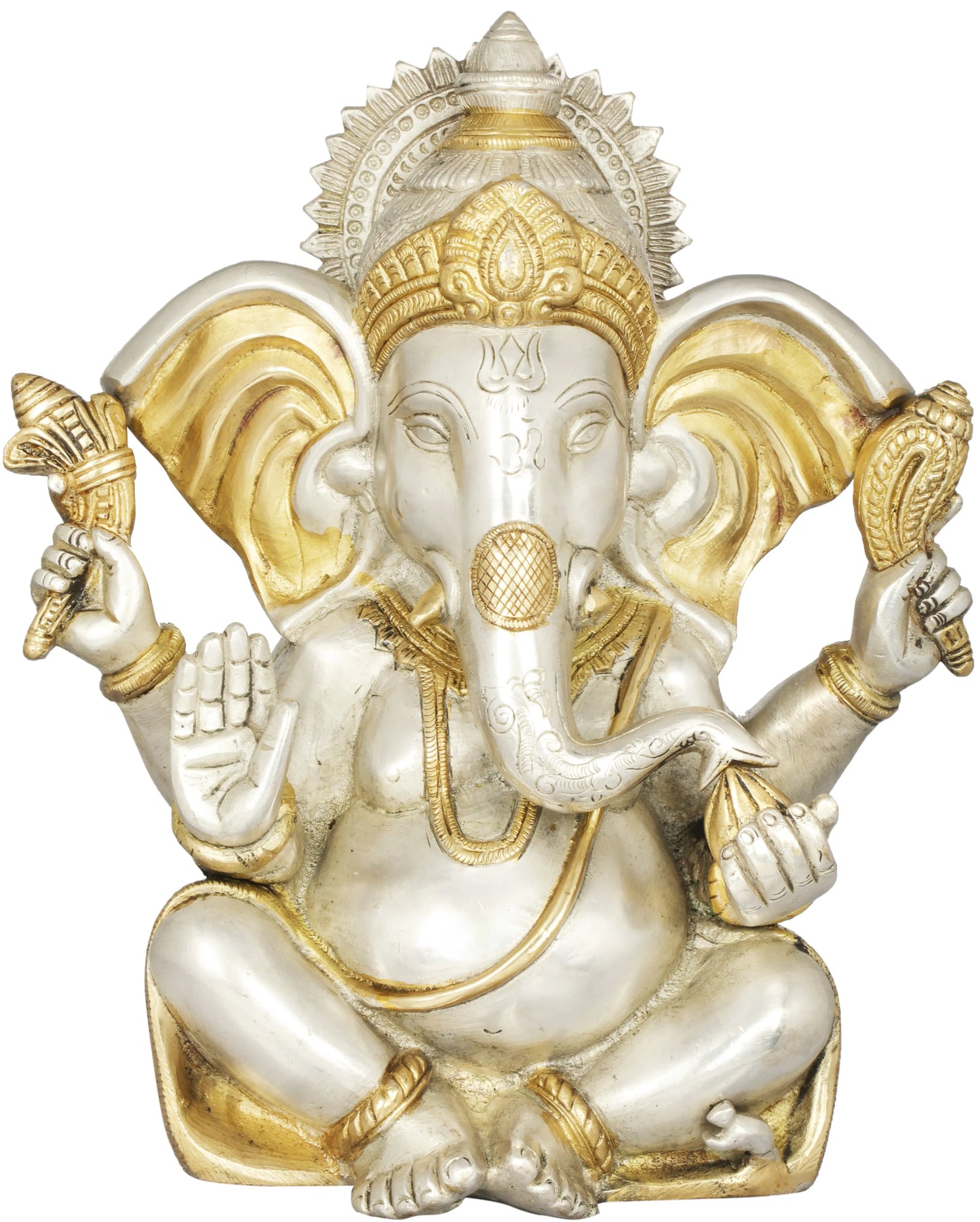 Brassaura™ Lord Ganesha Brass Statue | Height 10.4 Inches & Weight 5 kgs