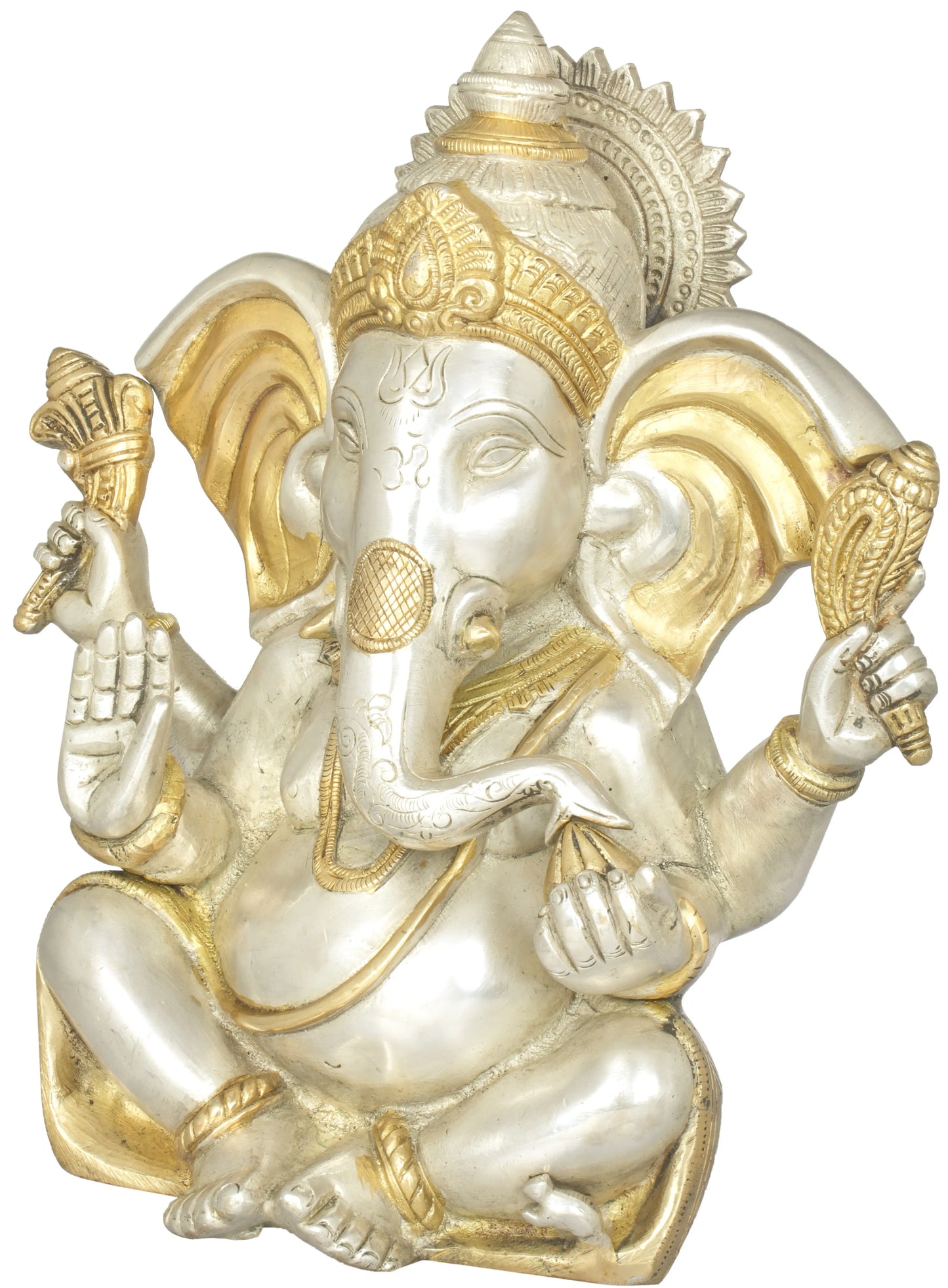 Brassaura™ Lord Ganesha Brass Statue | Height 10.4 Inches & Weight 5 kgs