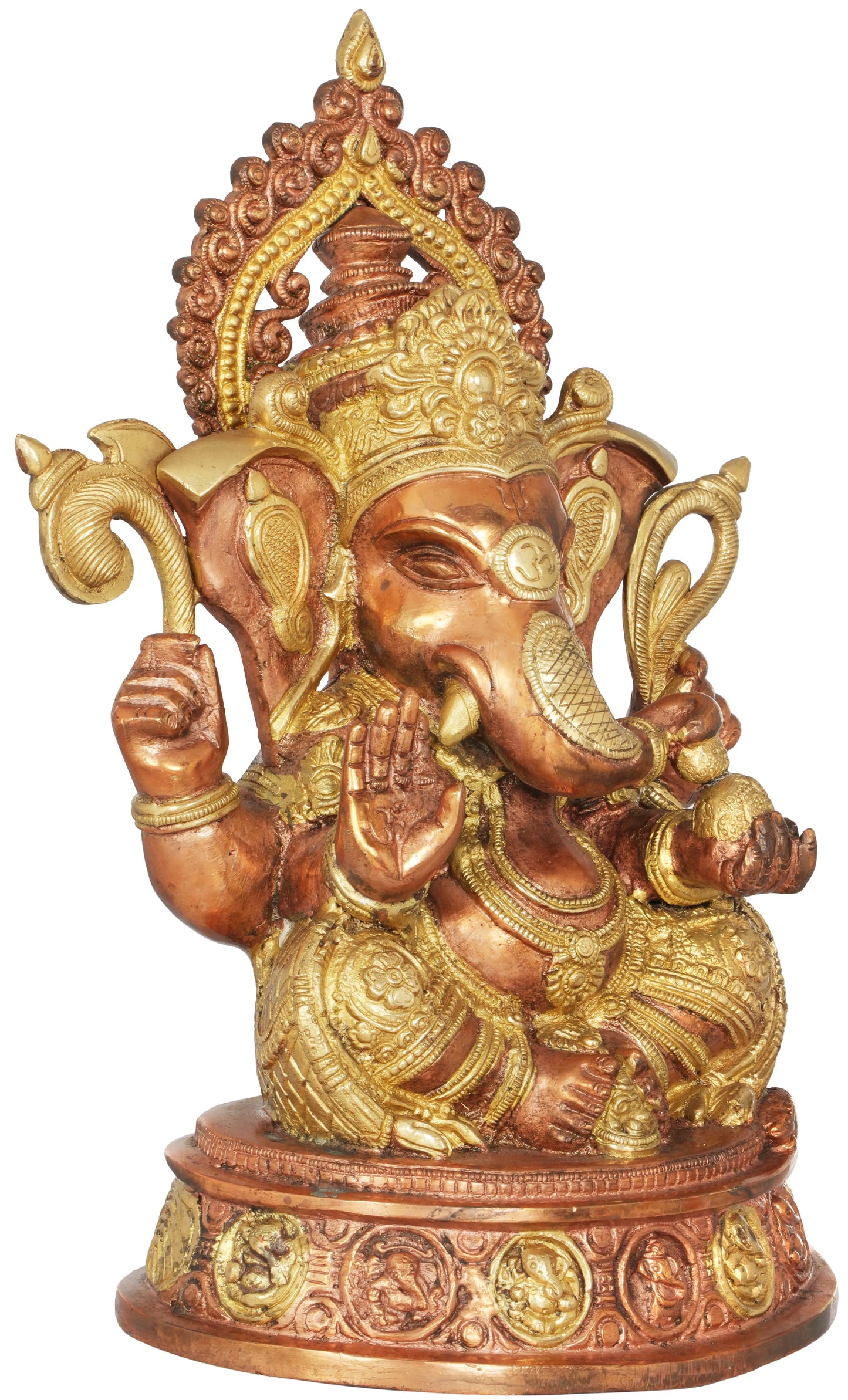 Brassaura™ Brass Ganesha Statue | Height 14 Inches & Weight 8 kgs