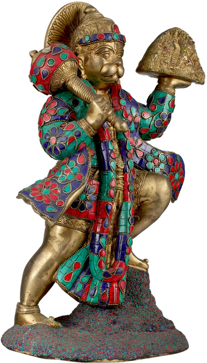 Brassaura® Panchmukhi Hanuman with Meenakari Inlay Work | Height 15.15 Inches