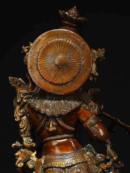Brassaura® Brass Krishna Statue with Inlay Work | Height 26.77 Inches & Weight 22.30 kg