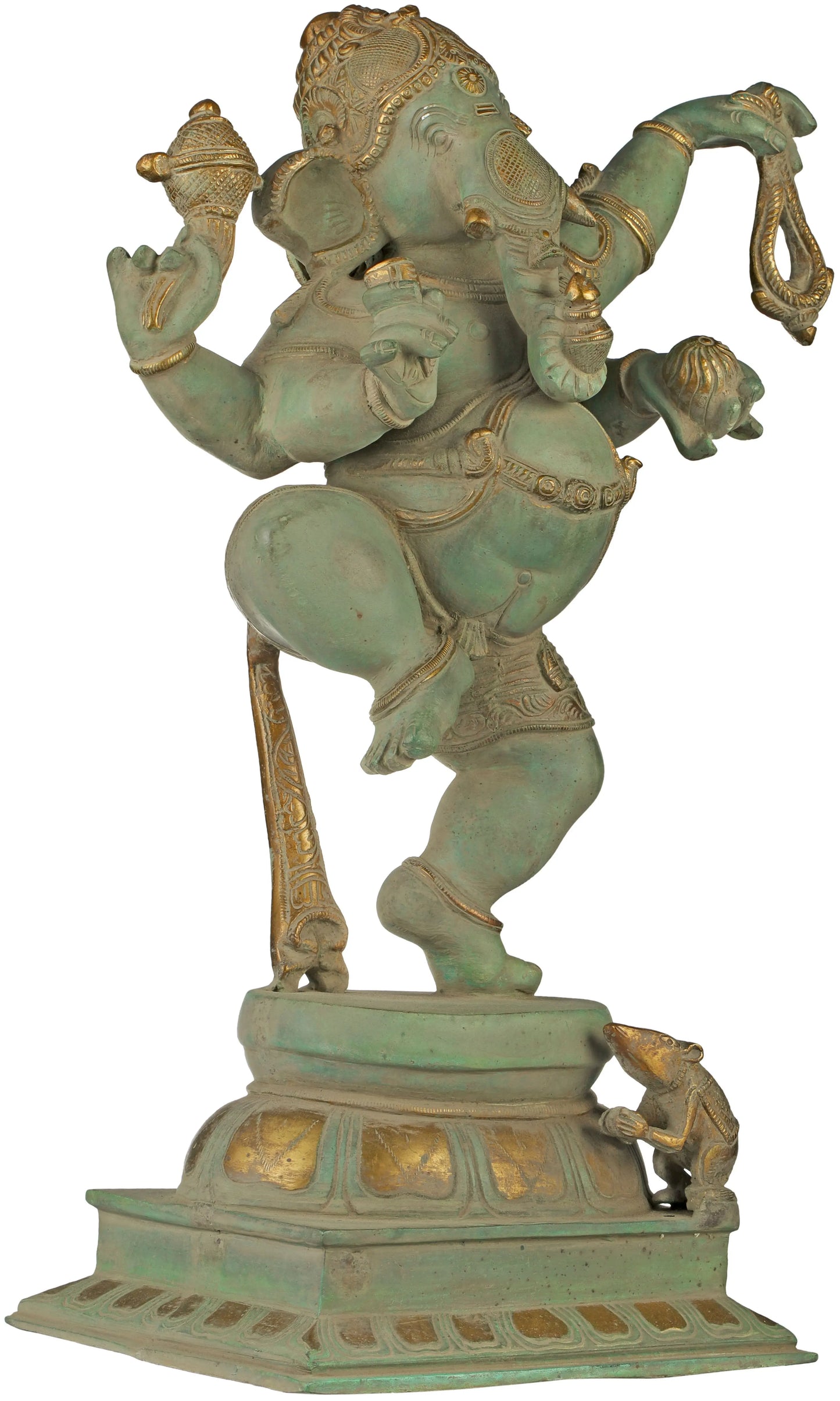 Brassaura™ Brass Dancing Ganesha Idol for Home Temple & Spiritual Decor | 18 Inches | 10 kgs