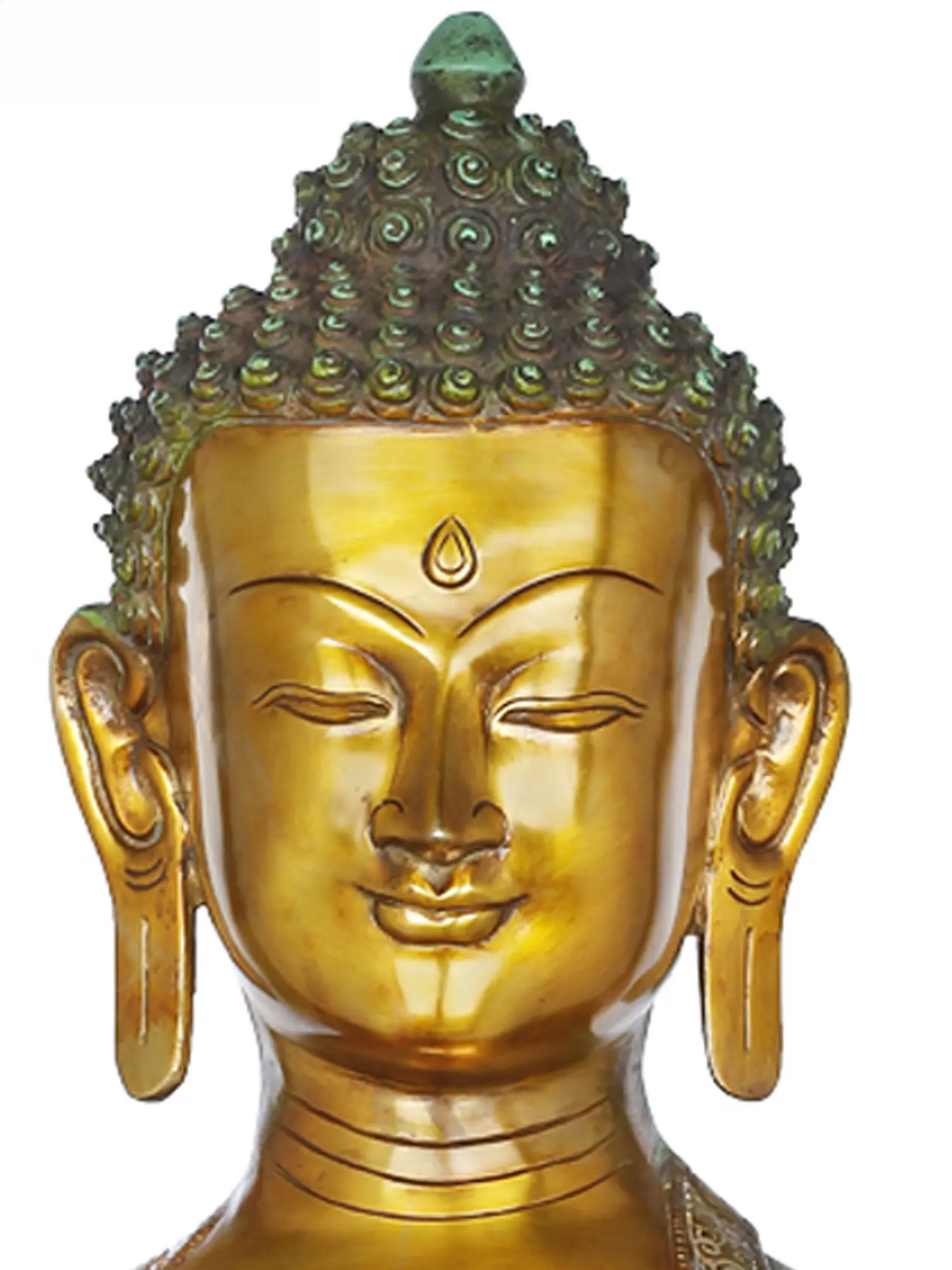 Brassaura® Seated Buddha with Double Tone Finish | Pure Brass | Height 32 Inches & Weight 43 kgs