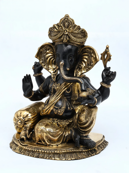 Brassaura™ Brass Ganesha Statue | Height 22 Inches & Weight 33.40 kgs
