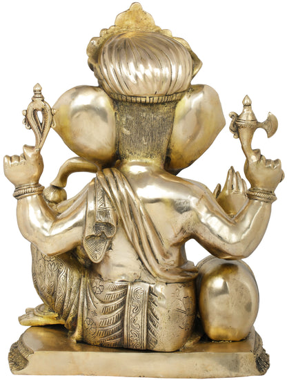 Brassaura™ Brass Ganesha Statue | Height 22 Inches & Weight 33.40 kgs
