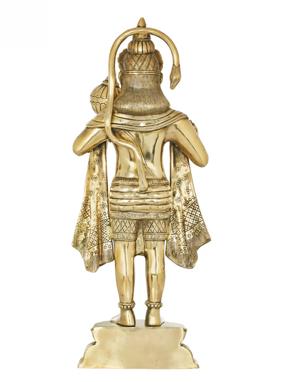 Brassaura® Standing Blessing Hanuman | Brass Statue | Height 26.77 Inches & Weight 14 kgs