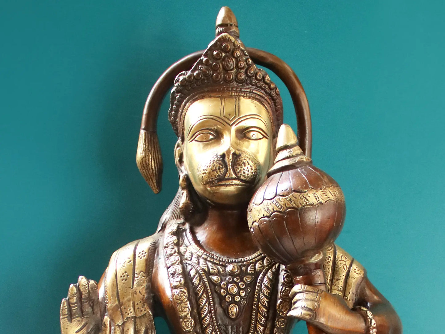 Brassaura® Standing Blessing Hanuman | Brass Statue | Height 26.77 Inches & Weight 14 kgs