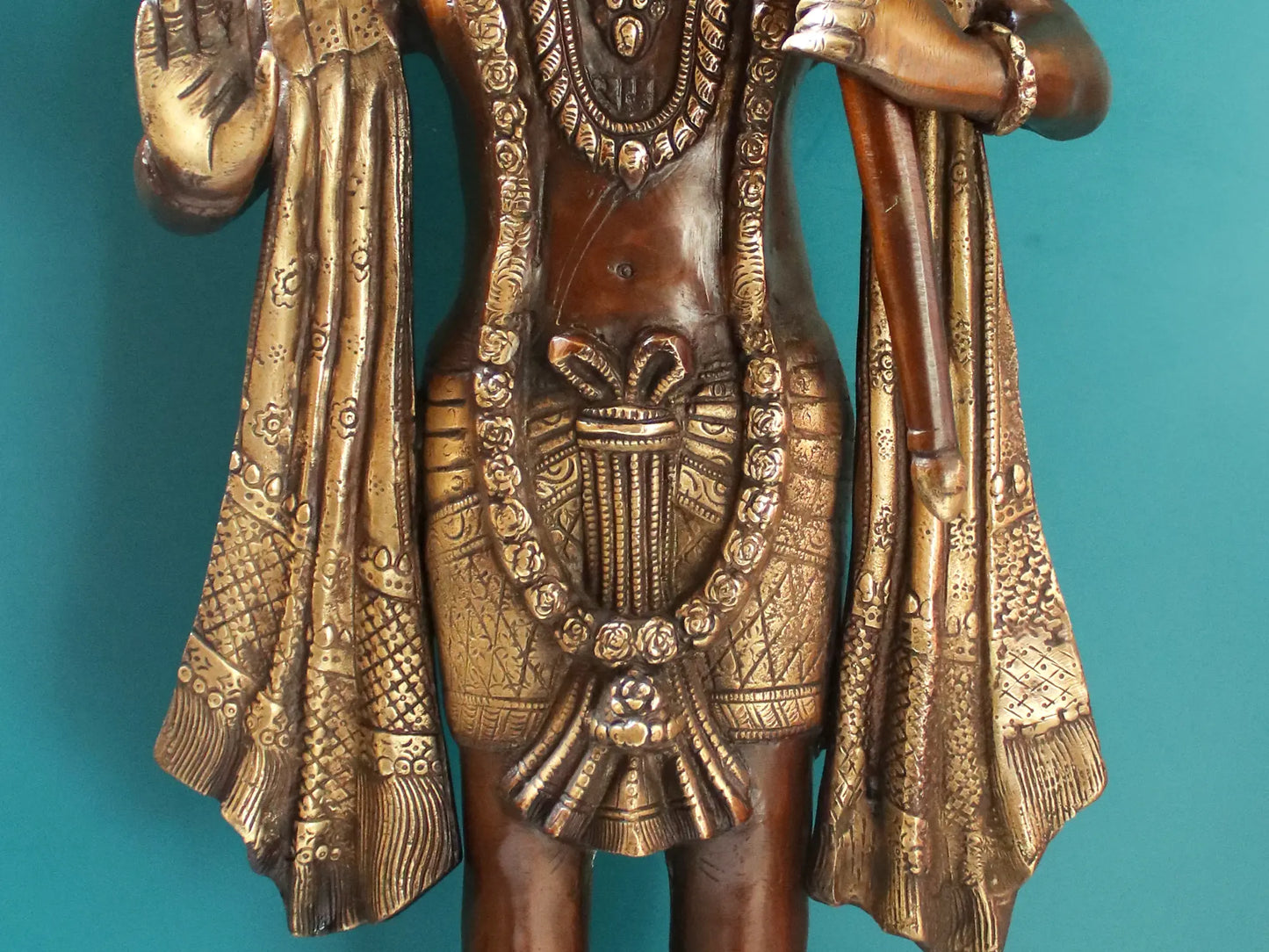 Brassaura® Standing Blessing Hanuman | Brass Statue | Height 26.77 Inches & Weight 14 kgs