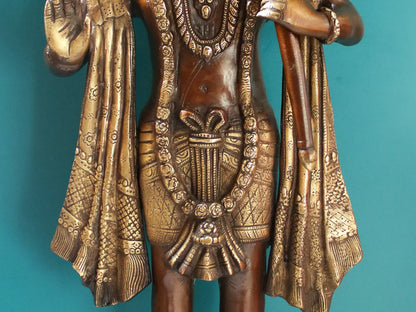 Brassaura® Standing Blessing Hanuman | Brass Statue | Height 26.77 Inches & Weight 14 kgs