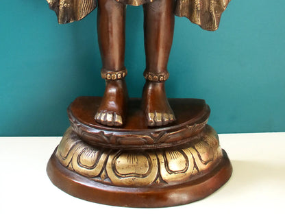 Brassaura® Standing Blessing Hanuman | Brass Statue | Height 26.77 Inches & Weight 14 kgs