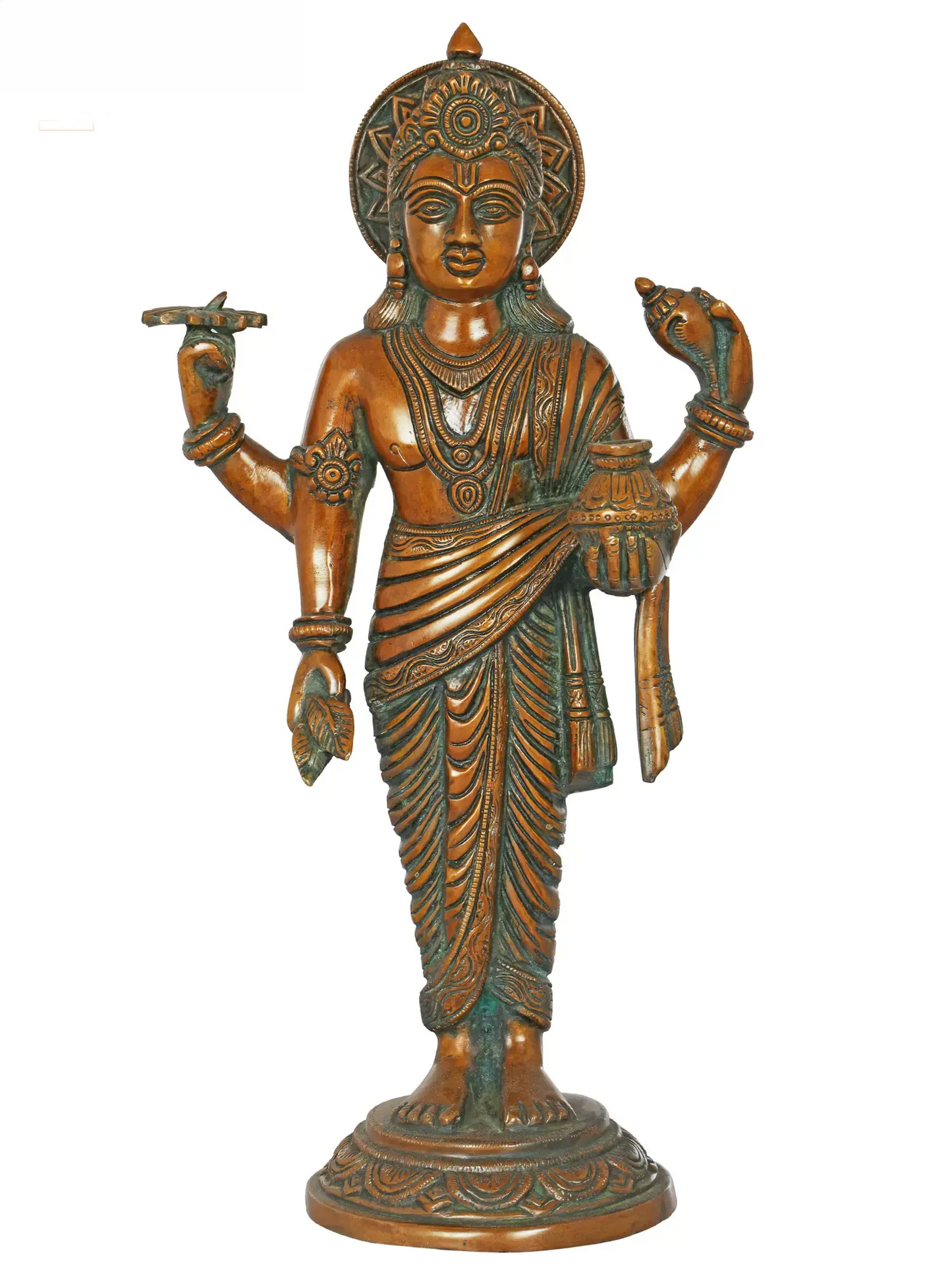 Brassaura® Lord Dhanvantari Brass Statue | Height 15 Inches & Weight 4 kgs