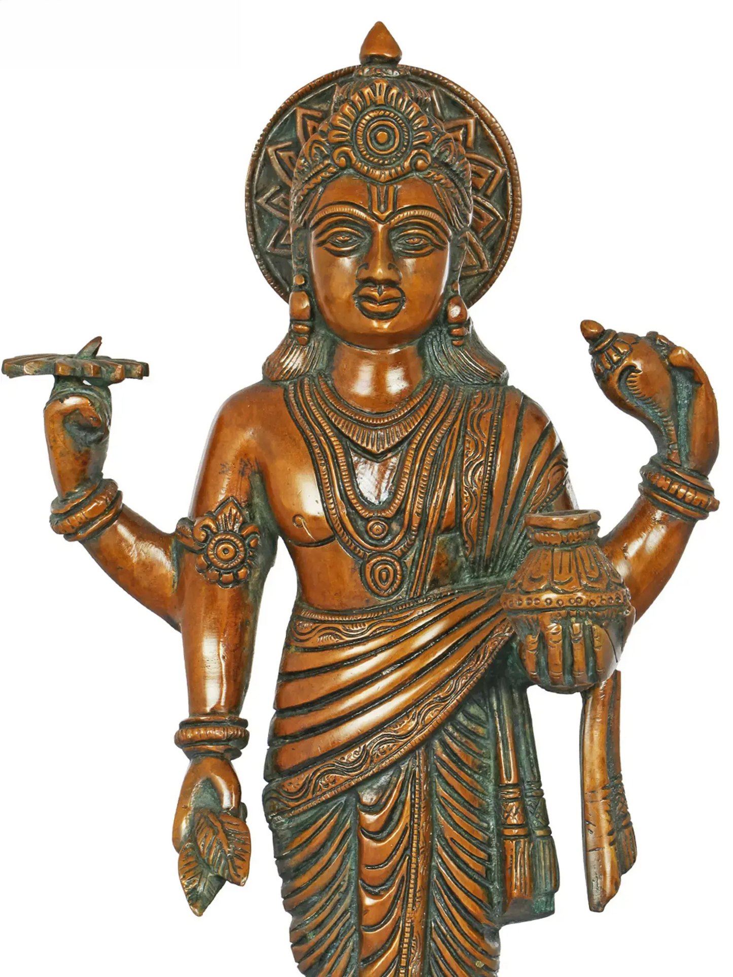 Brassaura® Lord Dhanvantari Brass Statue | Height 15 Inches & Weight 4 kgs