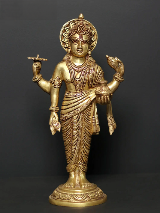 Brassaura® 丹瓦塔里黄铜雕像 | 高15英寸，重4公斤