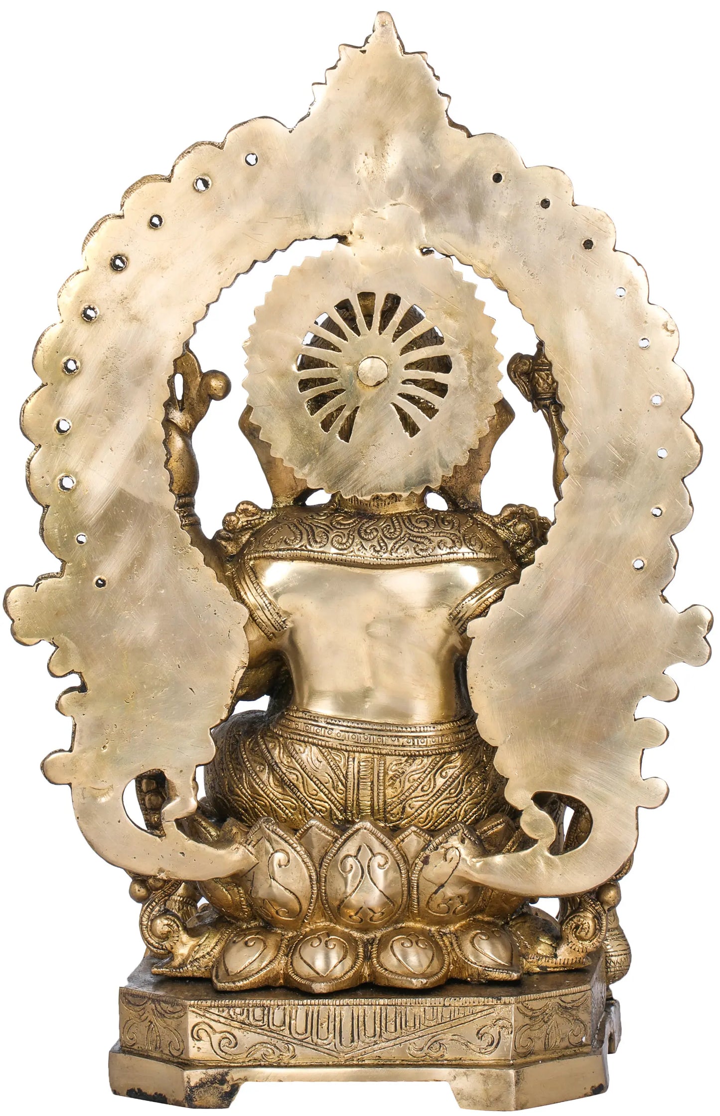 Brassaura® Lord Ganesha Brass Statue with Ornate Prabhavali | Height 17.52 Inches & Weight 13 kgs