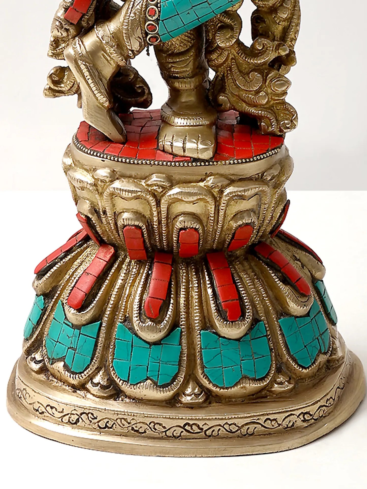 Brassaura® Brass Krishna Statue with Inlay Work | Height 24.02 Inches & Weight 11.60 kg
