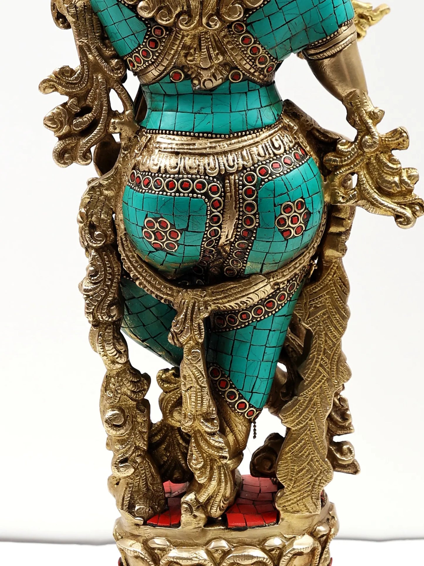 Brassaura® Brass Krishna Statue with Inlay Work | Height 24.02 Inches & Weight 11.60 kg