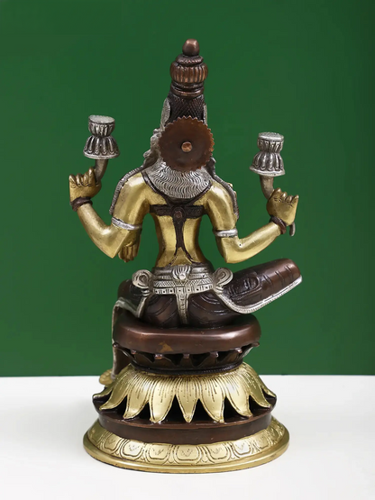 Brassaura® Seated Goddess Lakshmi | Brass Statue | Height 12 Inches & Weight 8.60 kgs