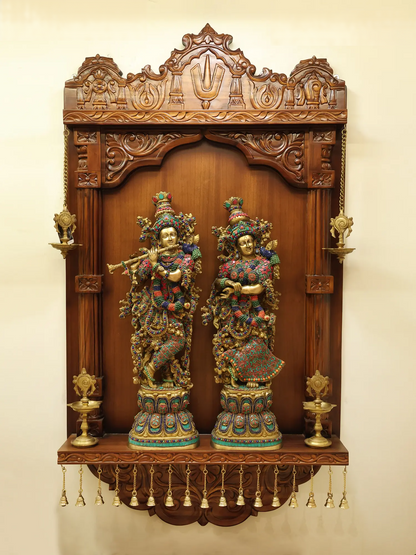 Brassaura® Brass Radha Krishna Statue with Inlay Work | Height 29.13 Inches & Weight 34 kg