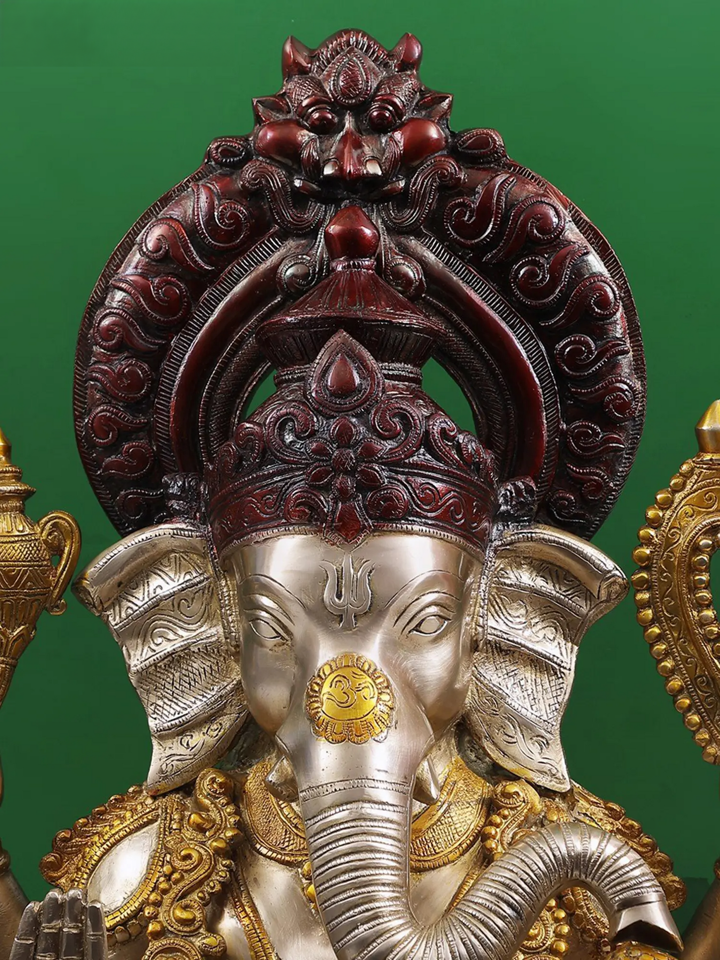 Brassaura® Lord Ganesha Brass Statue with Dual Tone Finish | Height 29.13 Inches & Weight 44 kgs