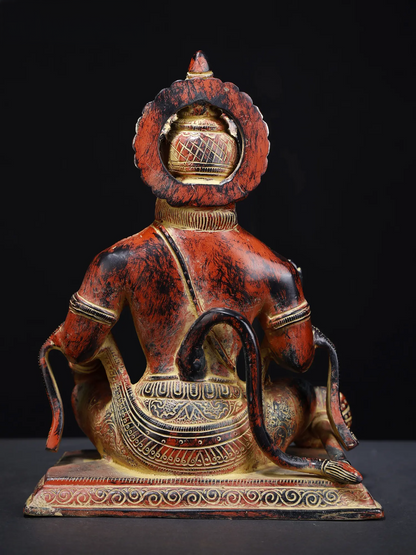Brassaura® Blessing Hanuman Idol | Pure Brass | Height 9.25 Inches & Weight 4 kgs