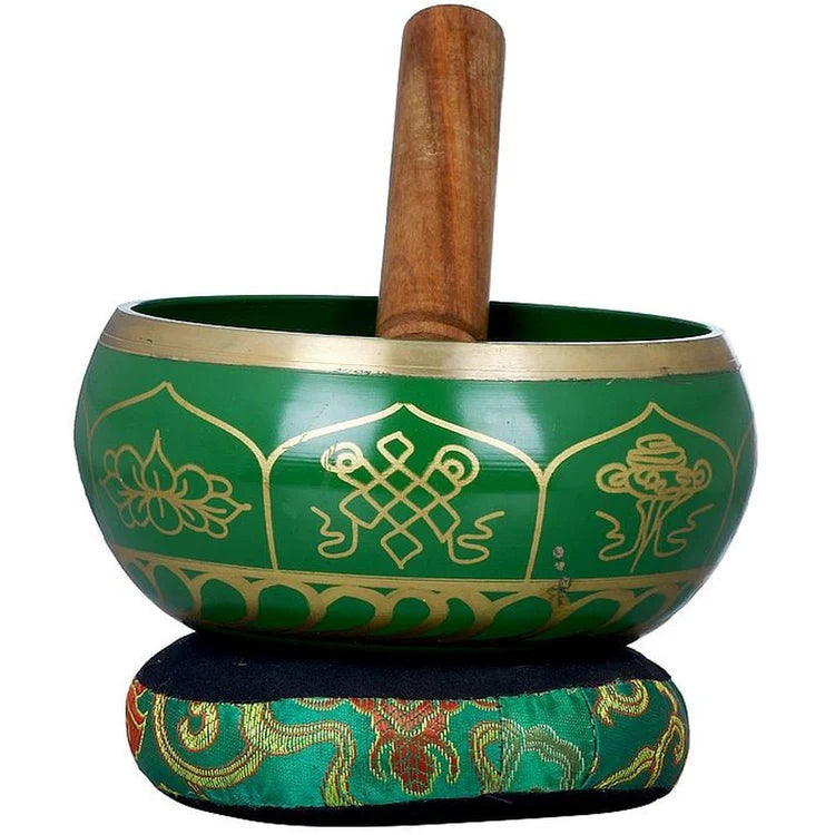 Brassaura® Brass Singing Bowl with Wood and Cloth | Height 2.95 Inches