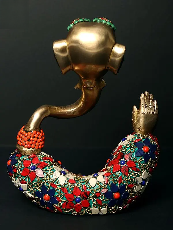 Brassaura® Brass Statue with Inlay Work | Height 8.5 Inches