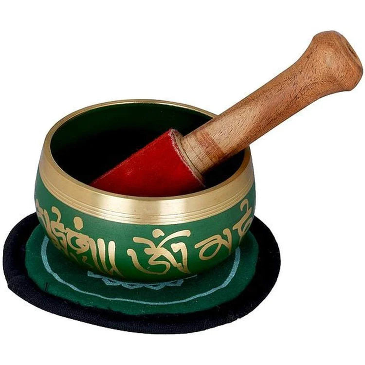 Brassaura® Brass Tibetan Buddhist OM Singing Bowl | Height 4.5 CM