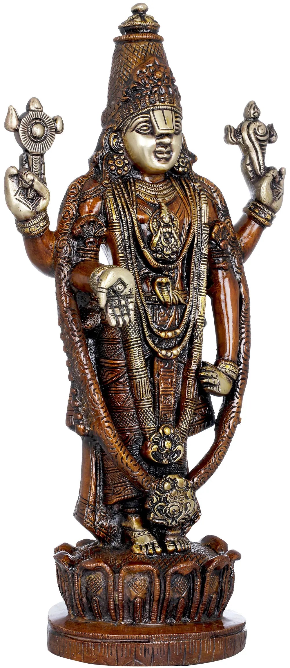 Brassaura® Brass Venkateswara Statue | Height 16 Inches & Weight 5.90 kg