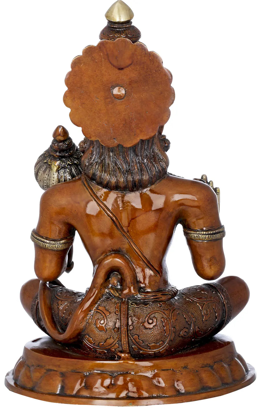 ब्रासौर्रा® बैठे हुए आशीर्वाद देते हनुमान | पीतल की मूर्ति | ऊंचाई 15.6 इंच और वज़न 10 किलोग्राम