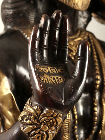 ब्रेसौरा® खड़े हनुमान जी आशीर्वाद मुद्रा | शुद्ध पीतल | ऊंचाई 77 इंच वज़न: 214.70 किलोग्राम