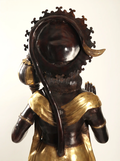 ब्रेसौरा® खड़े हनुमान जी आशीर्वाद मुद्रा | शुद्ध पीतल | ऊंचाई 77 इंच वज़न: 214.70 किलोग्राम