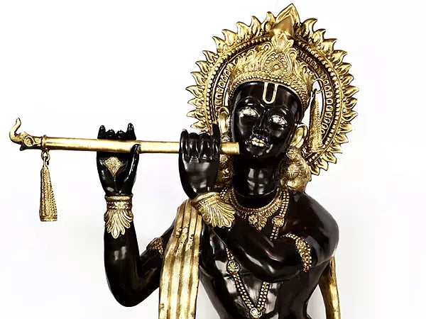 Brassaura® Brass Krishna Statue | Height 79 Inches & Weight 140 kg