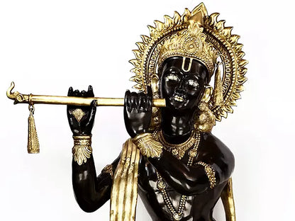 Brassaura® Brass Krishna Statue | Height 79 Inches & Weight 140 kg
