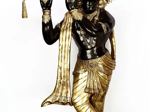 Brassaura® Brass Krishna Statue | Height 79 Inches & Weight 140 kg