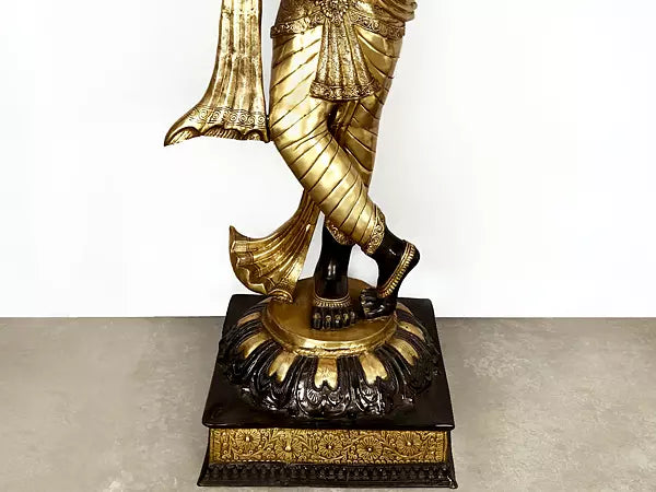 Brassaura® Brass Krishna Statue | Height 79 Inches & Weight 140 kg