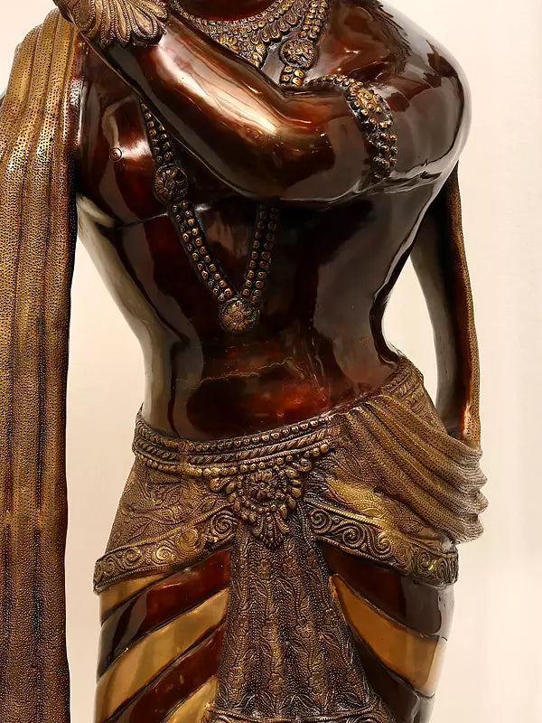 Brassaura® Brass Krishna Statue | Height 79 Inches & Weight 140 kg