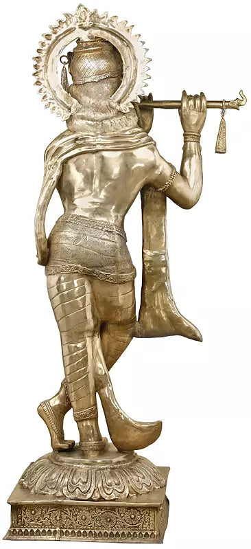 Brassaura® Brass Krishna Statue | Height 79 Inches & Weight 140 kg
