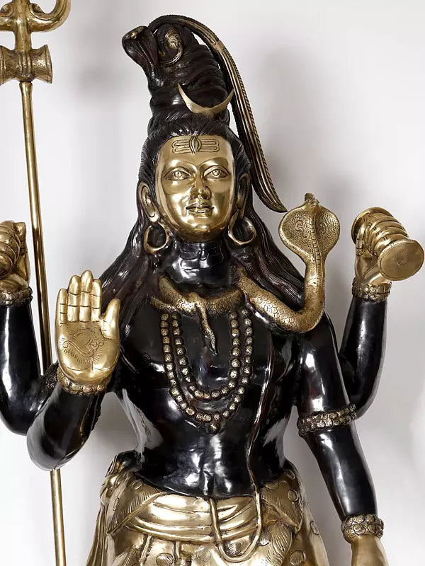 Brassaura® Brass Large Standing Shiva Statue | Height 91 Inches & Weight 185 kg