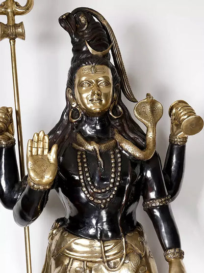 Brassaura® Brass Large Standing Shiva Statue | Height 91 Inches & Weight 185 kg