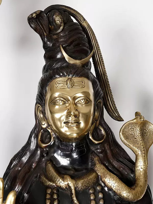 Brassaura® Brass Large Standing Shiva Statue | Height 91 Inches & Weight 185 kg