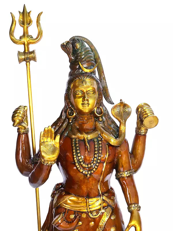 Brassaura® Brass Large Standing Shiva Statue | Height 91 Inches & Weight 185 kg