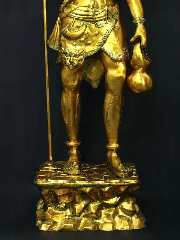 Brassaura® Brass Large Standing Shiva Statue | Height 91 Inches & Weight 186.46 kg