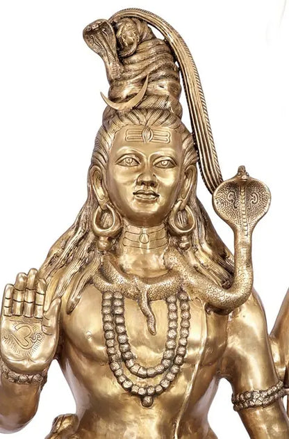 Brassaura® Brass Large Standing Shiva Statue | Height 91 Inches & Weight 170 kg